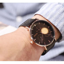 Japan Movt Uhr OLEVS Marke 5880 Mesh Strap Wasserdichte Funktion Quarz Armbanduhr Fashion Week und Datum Analoguhr für Männer